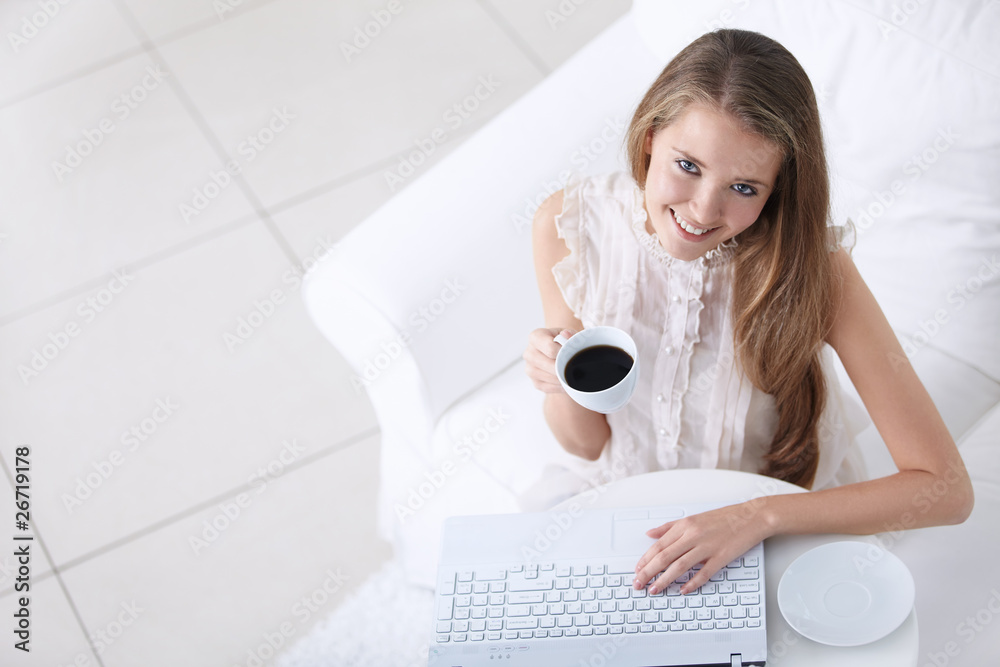 Pretty girl with laptop