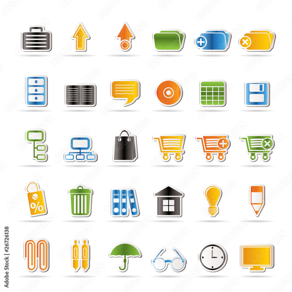 Business and office icons - vector icon set