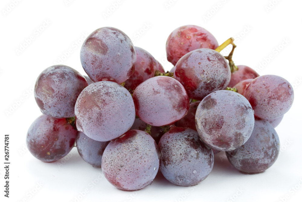 Red grape isolated on white