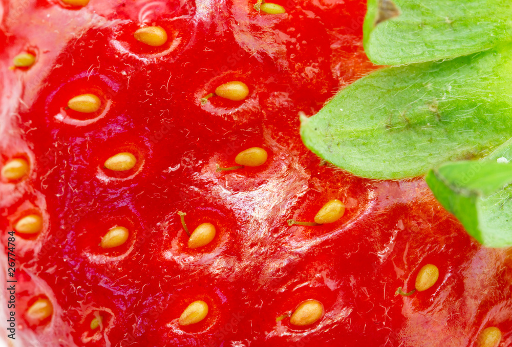 Macro picture of strawberry texture