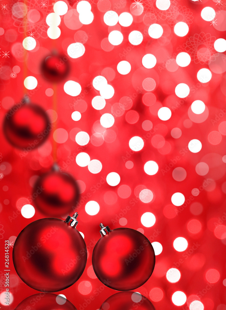 Christmas balls with blur background