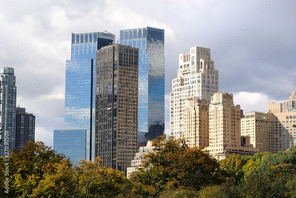 Skyline of Columbus Circle from Central Park