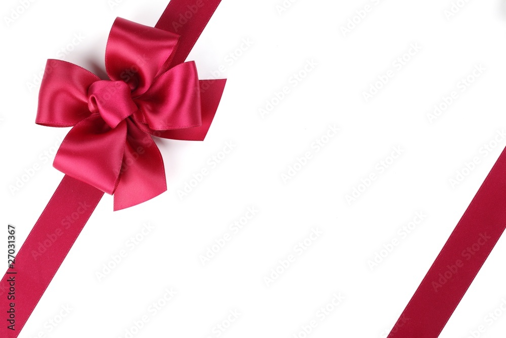 Red ribbon with bow