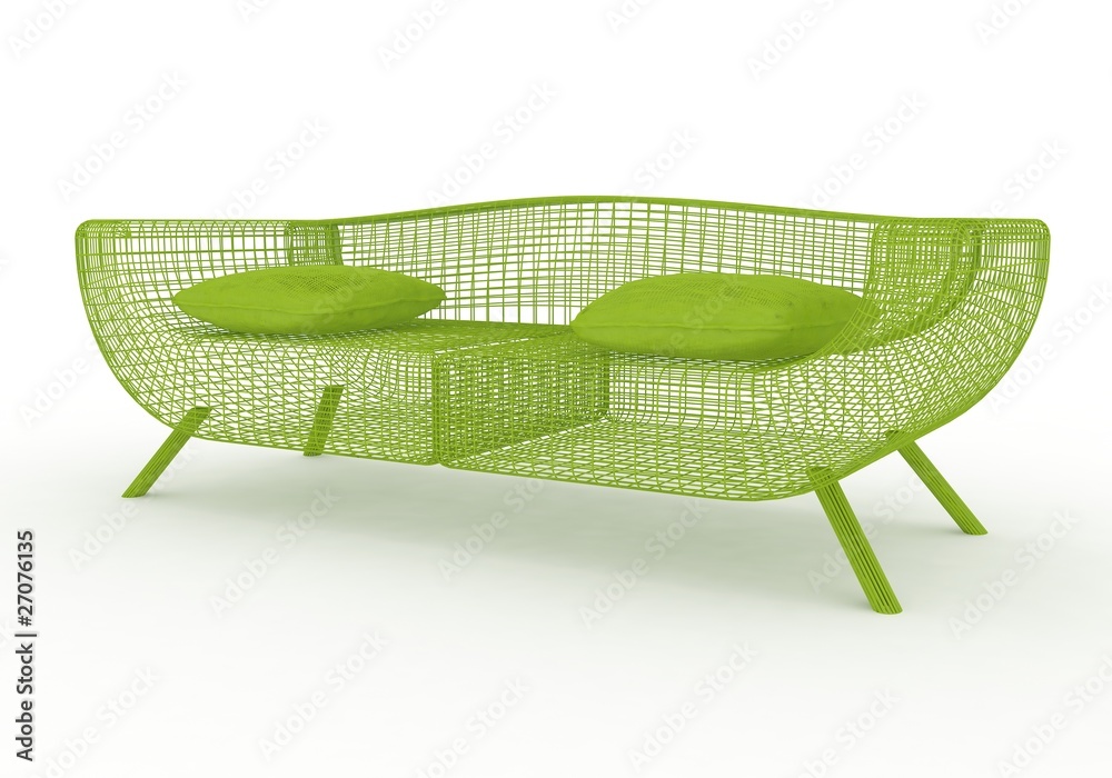 wire sofa isolated on a white