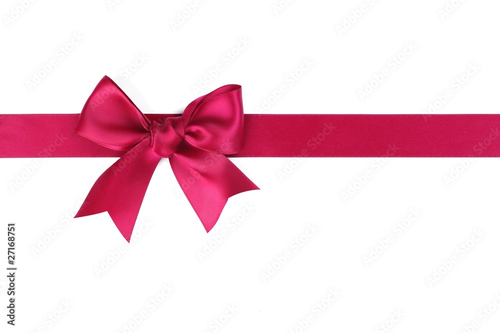 Red ribbon with bow