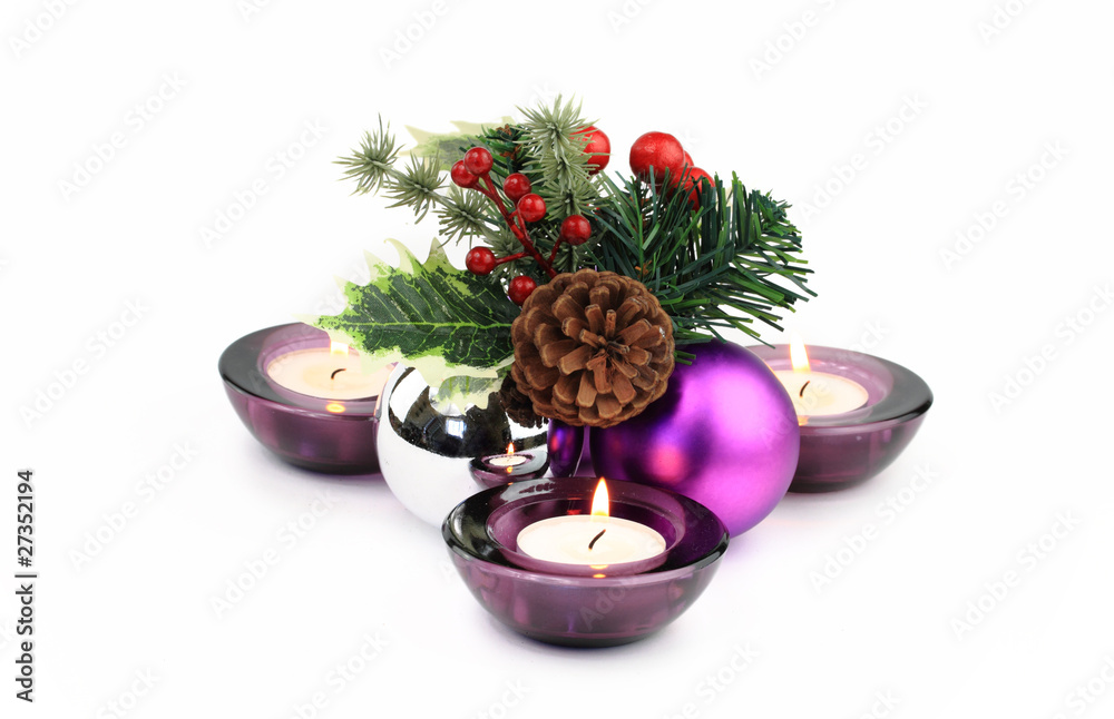 Christmas decorations and candles