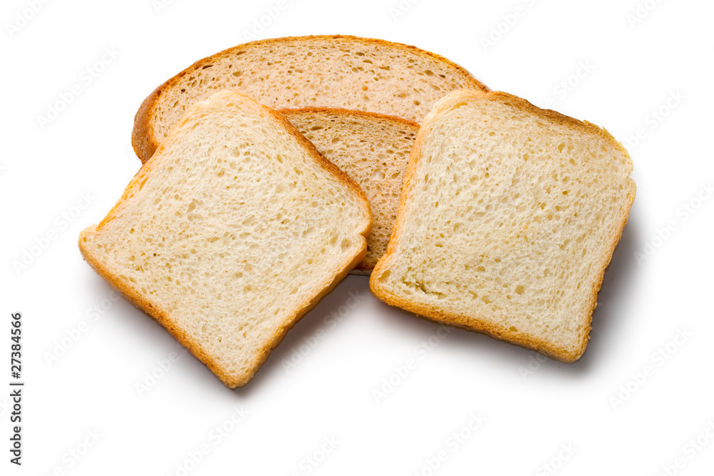 Bread slices isolated on white