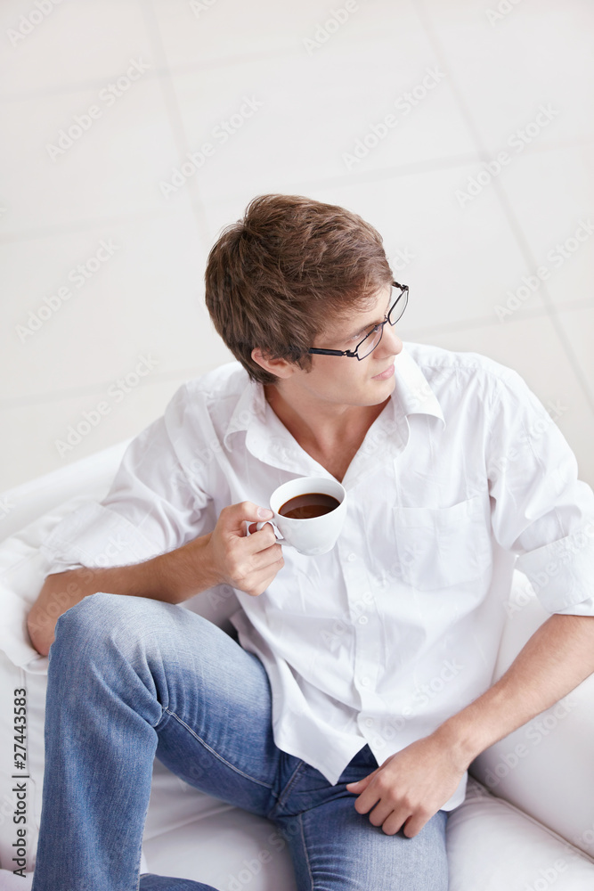 Attractive man with coffee