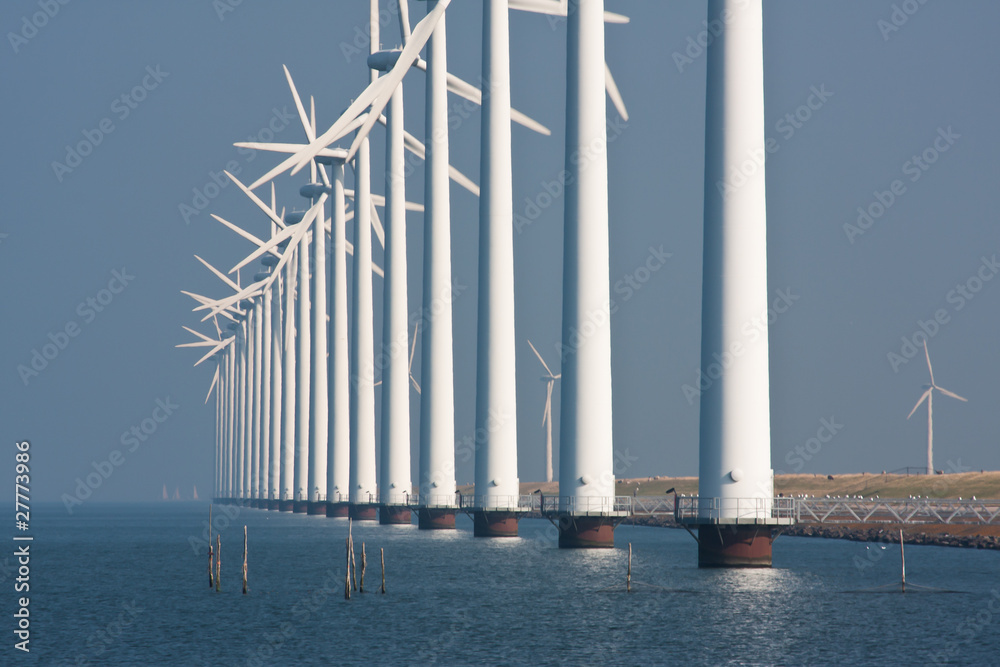 Big windmills along the Dutch coast