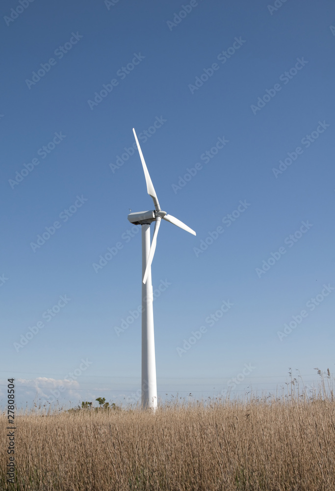 Wind turbine and blue sky