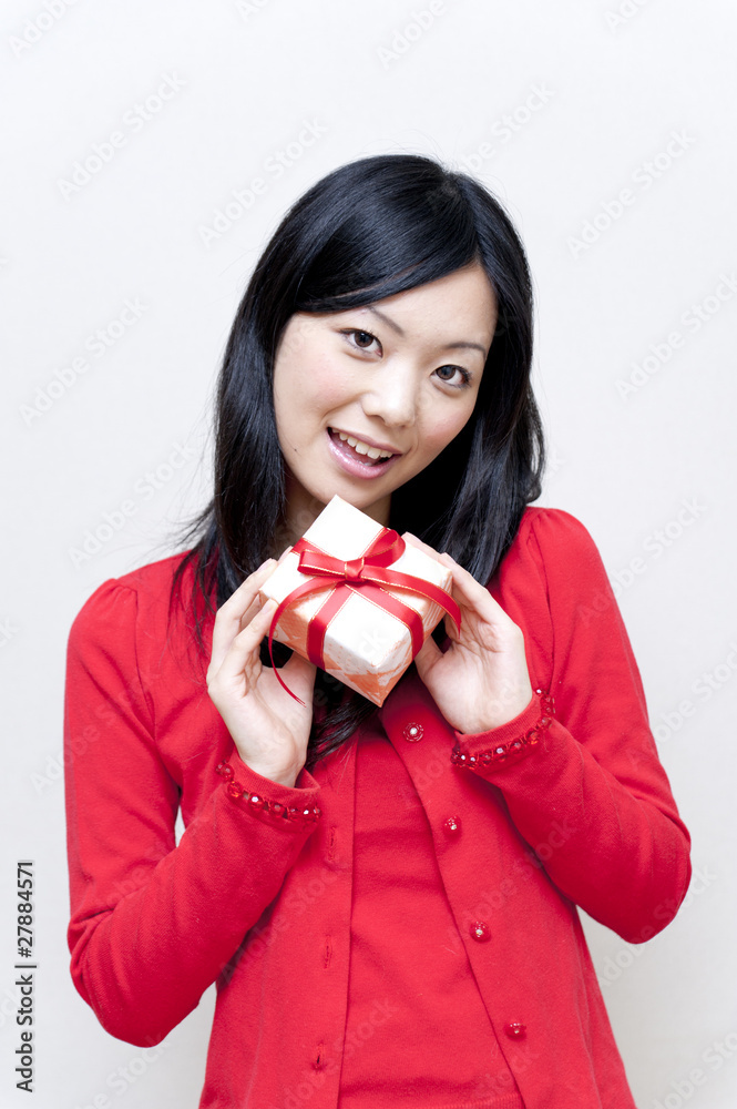 a portrait of beautiful girl isolated on white background