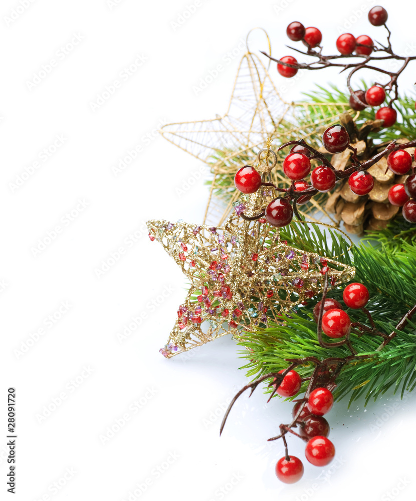 Christmas Decoration Border design isolated on white