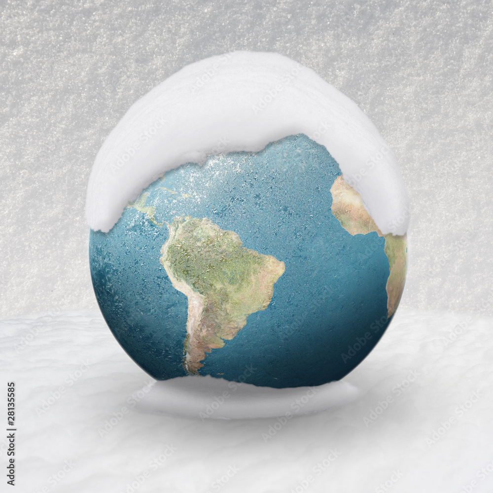 Frozen Earth covered by snow