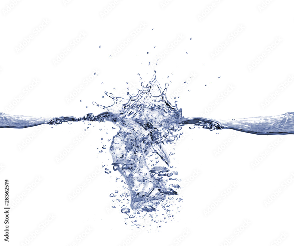 Water splash isolated on white background