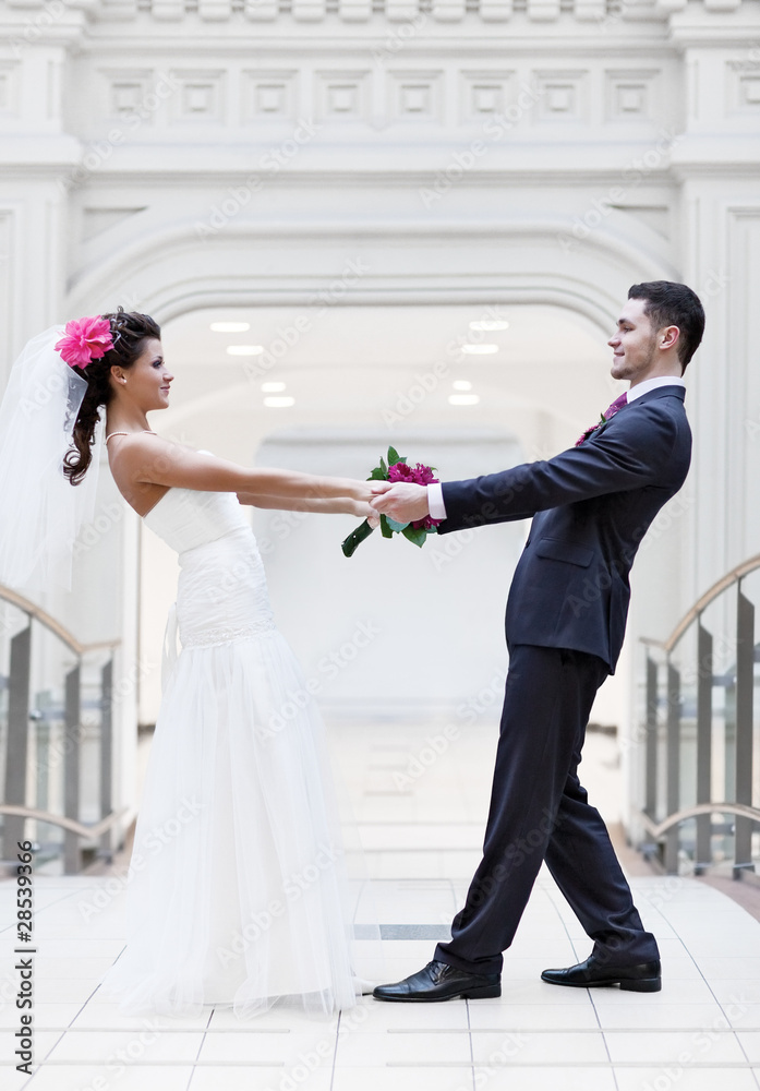 Young wedding couple