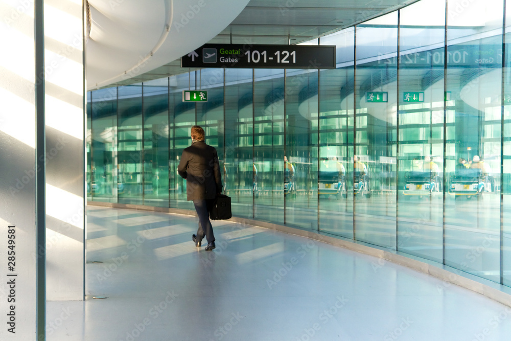 Businessman in rush at the airport