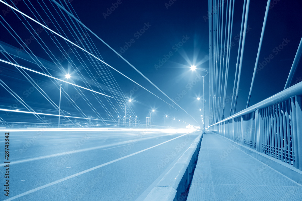 bridge traffic at night