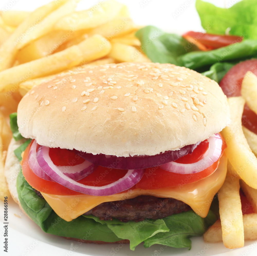 Burger and Chips