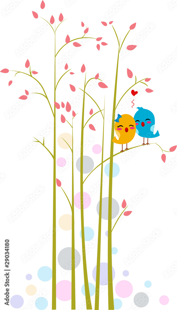 Lovebirds on a Tree