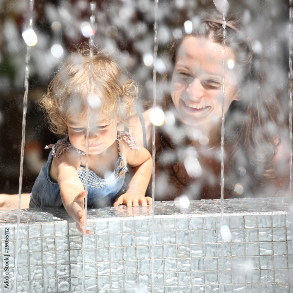 Fountain splashes