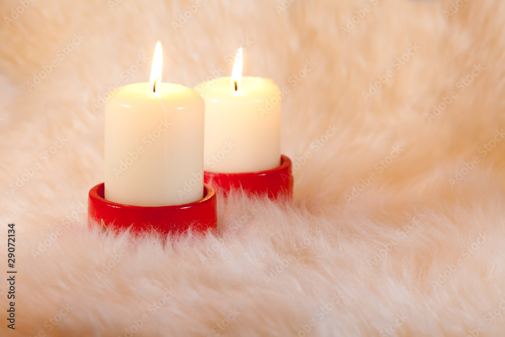 candles on home like fur background