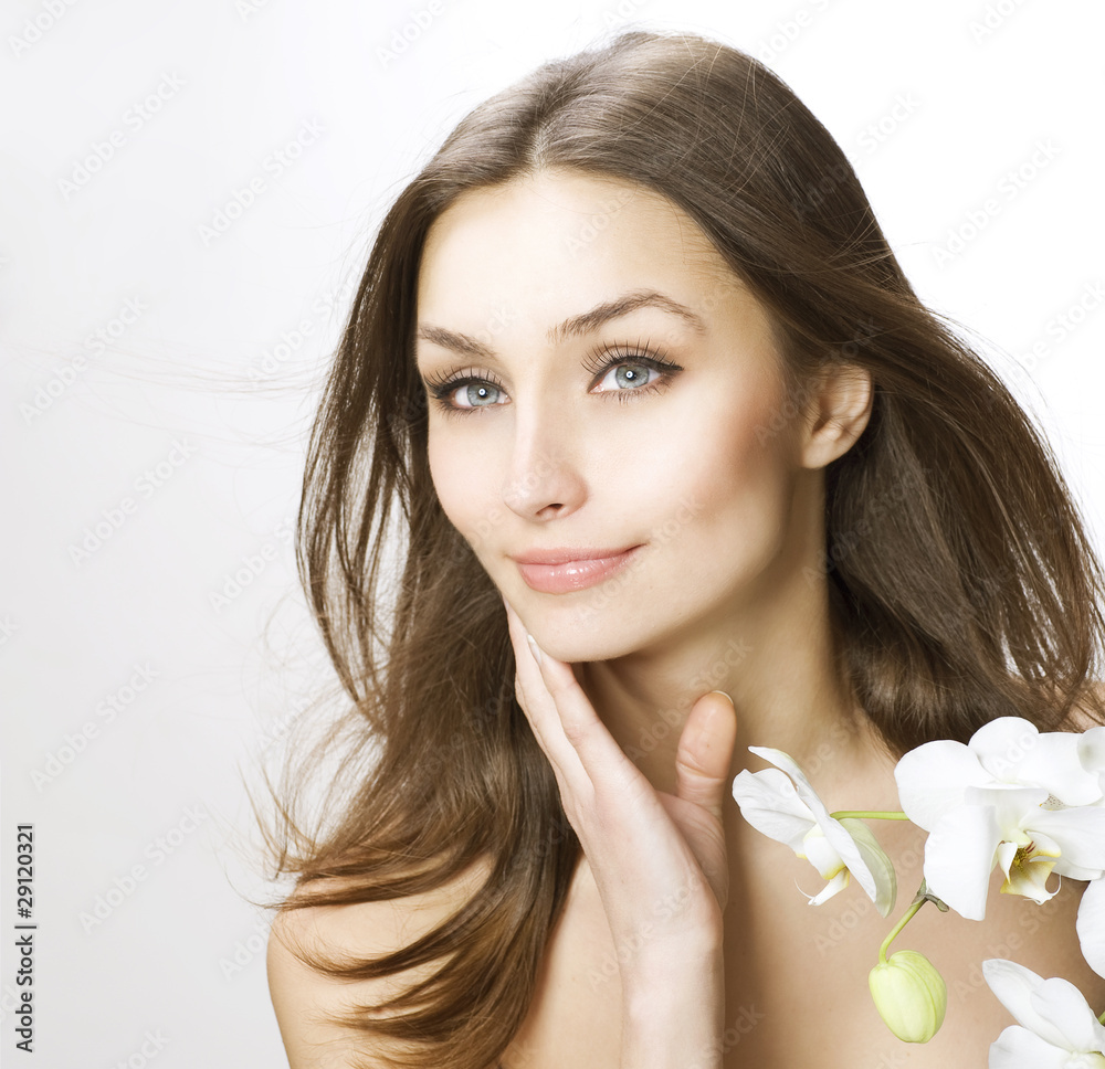 Beautiful Young Woman with long Hair