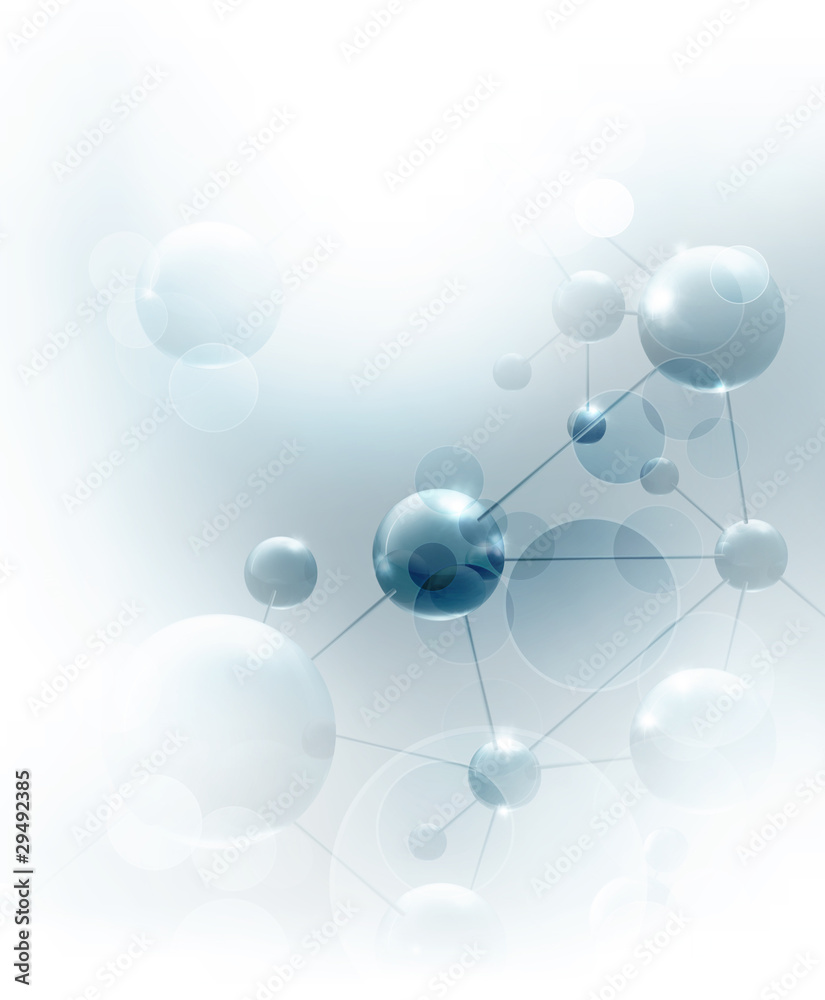 Futuristic background with molecules blue