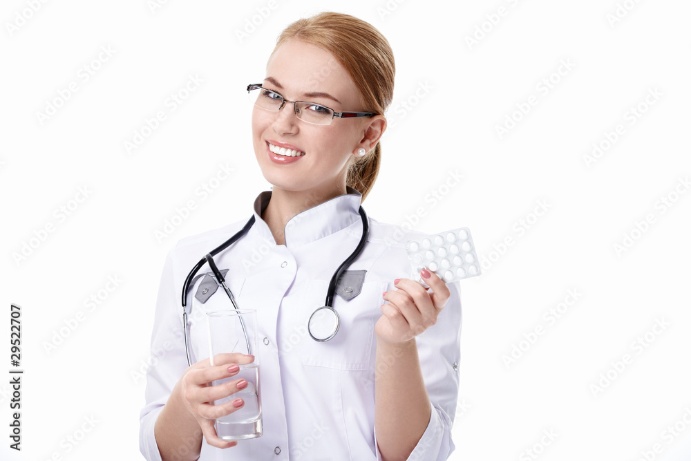 A doctor with pills