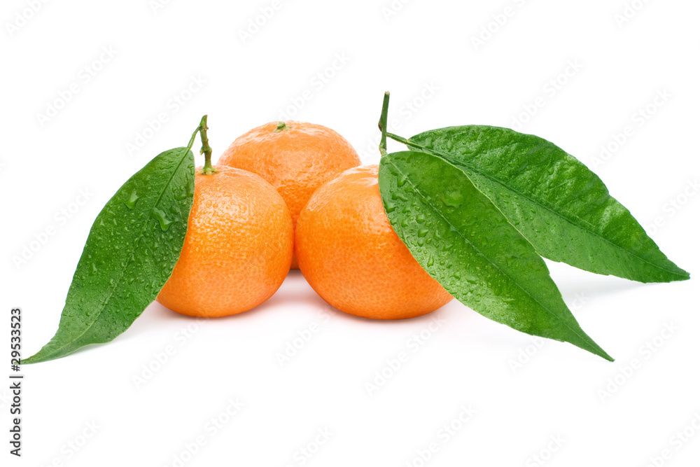 Tangerine isolated on white background, tasty and healthy fruit