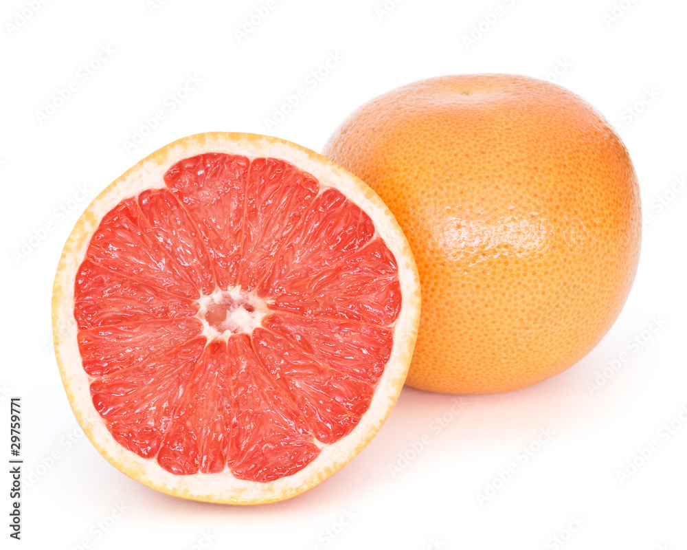 grapefruit on white background