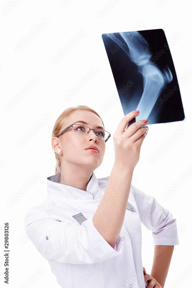 A young doctor with x-ray