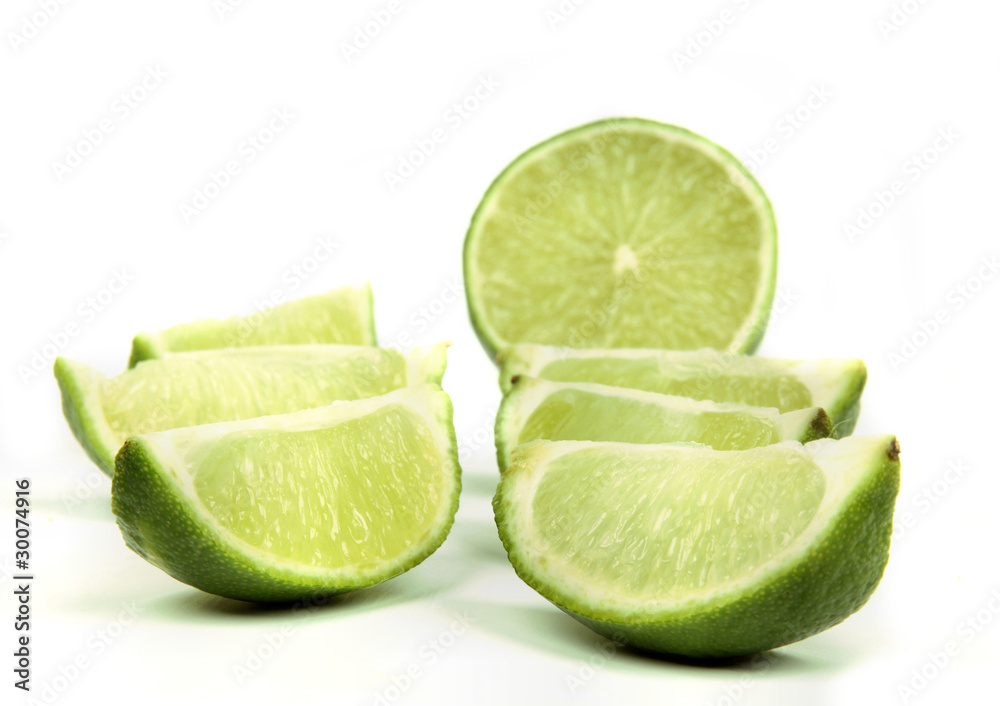 Lime on white background