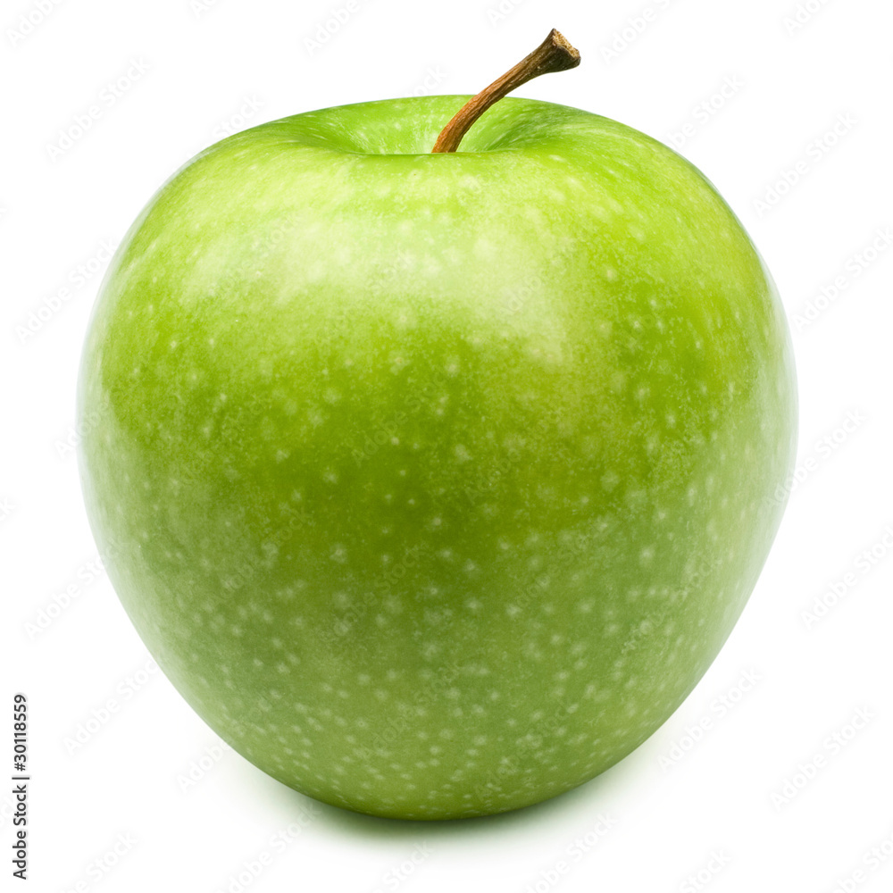 Green apples Isolated on a white background + Clipping Path