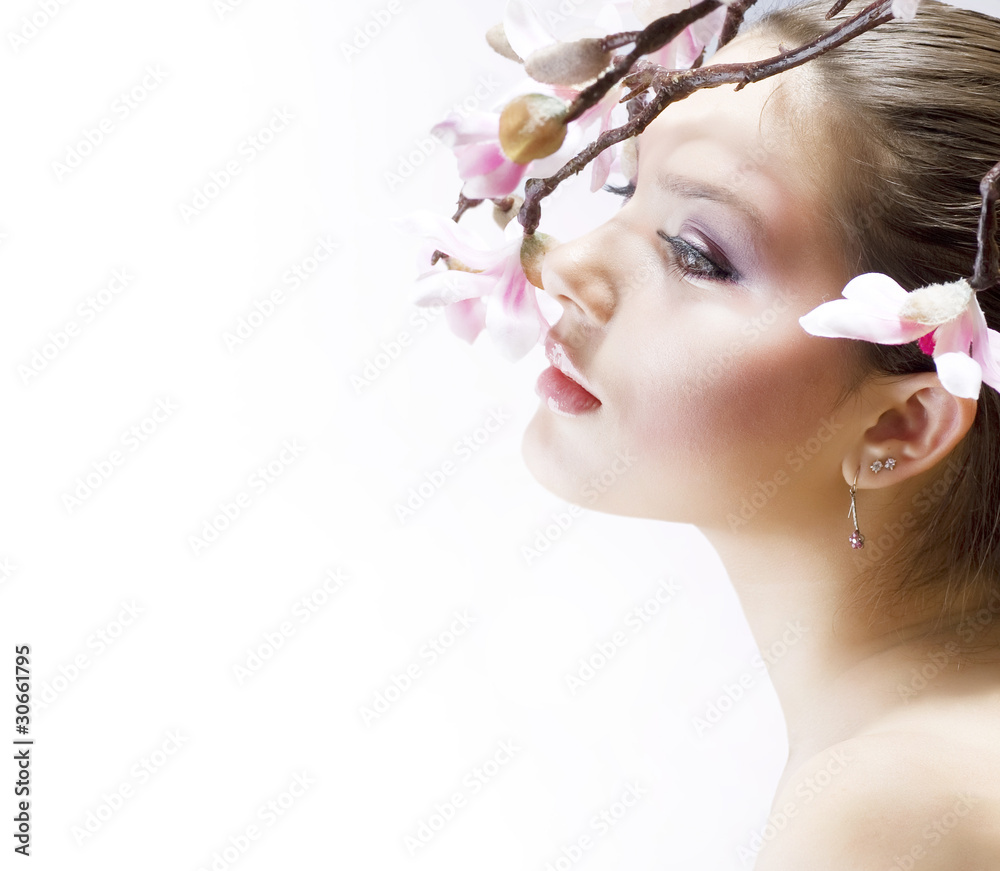 Beautiful Girl with flower