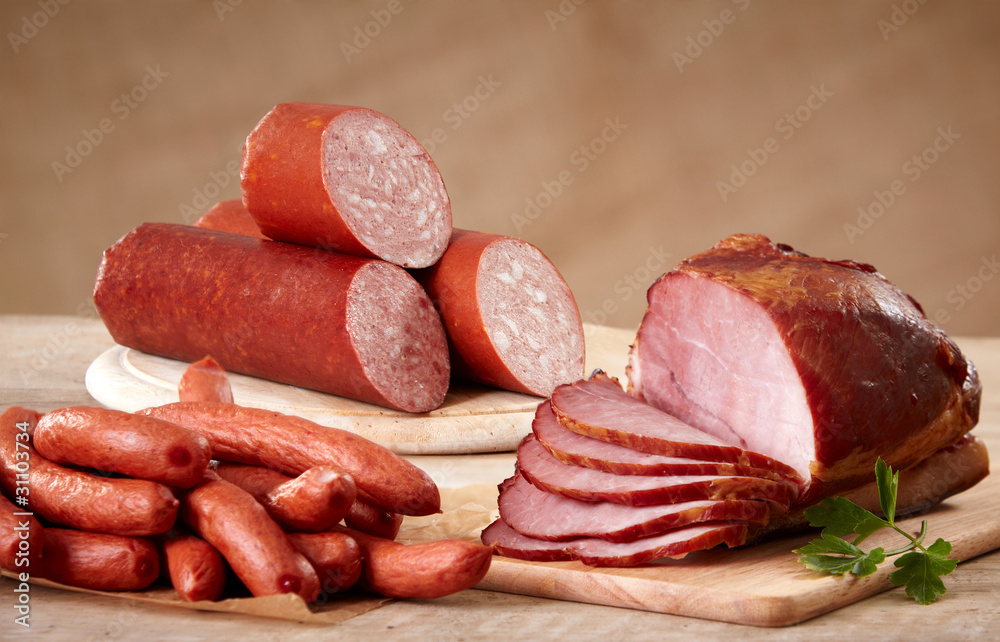 meat and sausages