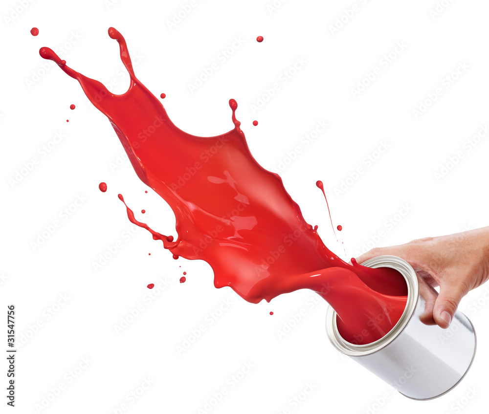 splashing red paint