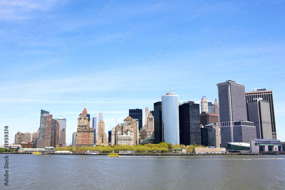 New York City downtown and Manhattan skyline, USA