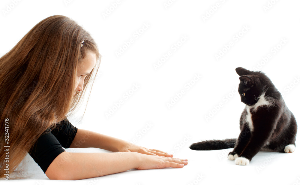 Girl and cat