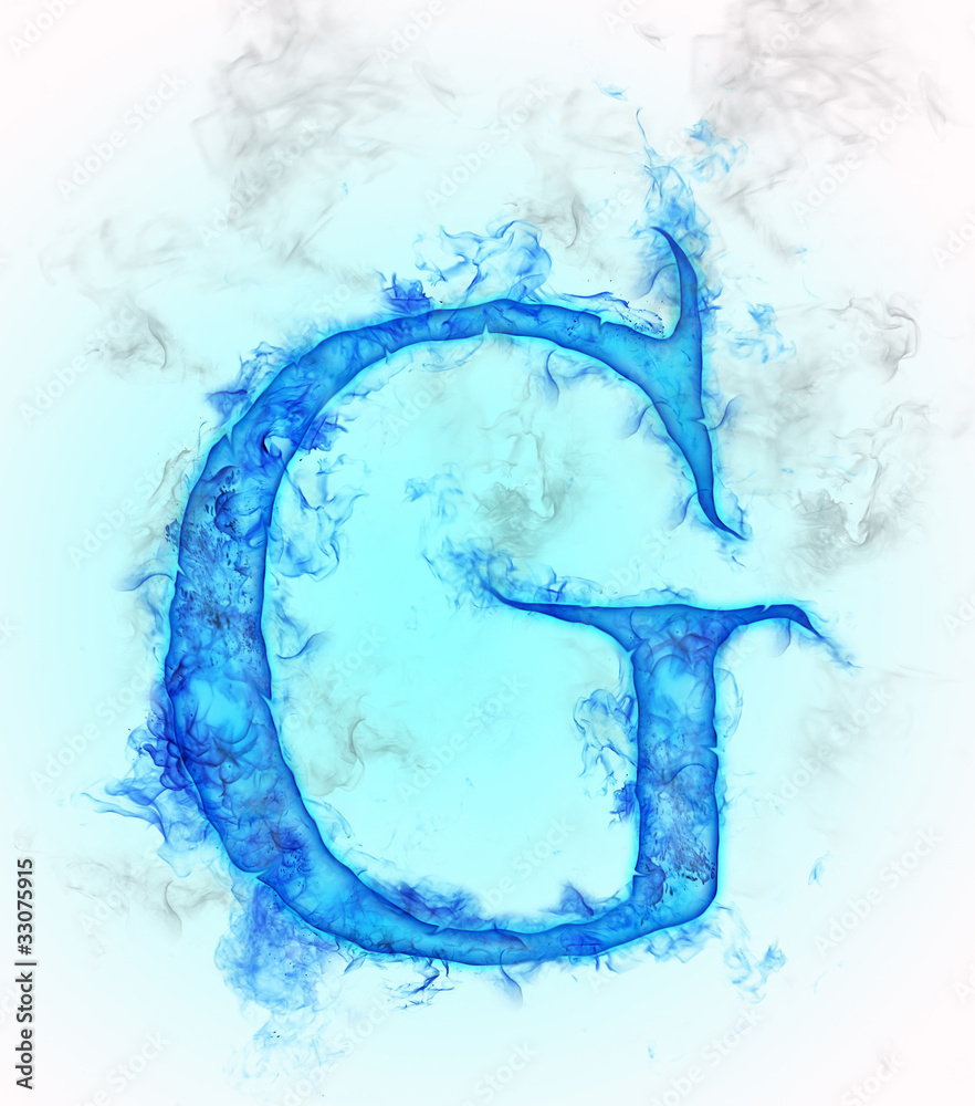 Letter G in blue ink design