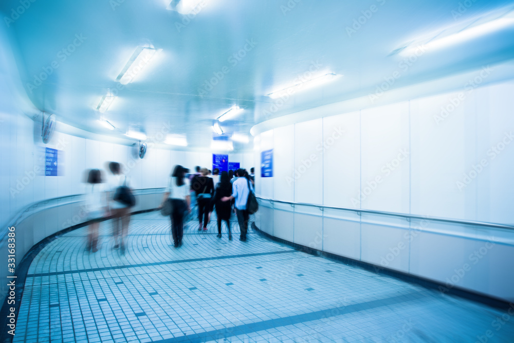 passenger in the subway channel