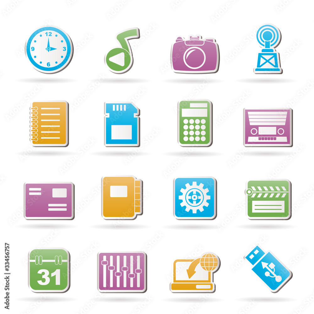 Phone Performance, Internet and Office Icons