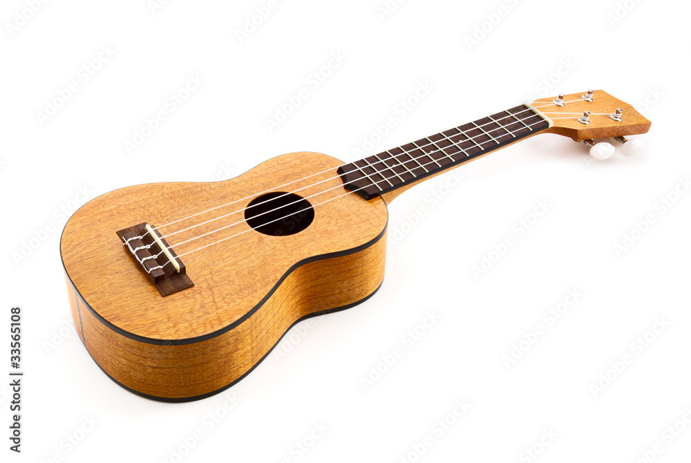 Ukulele auf weißem Hintergrund