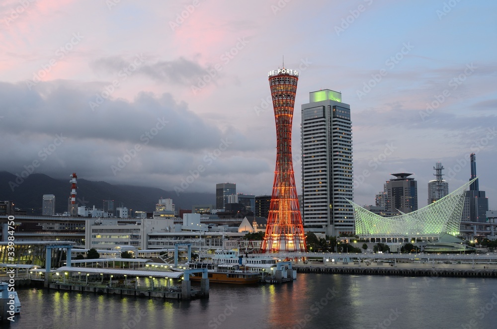 神户，日本Harborland的城市景观