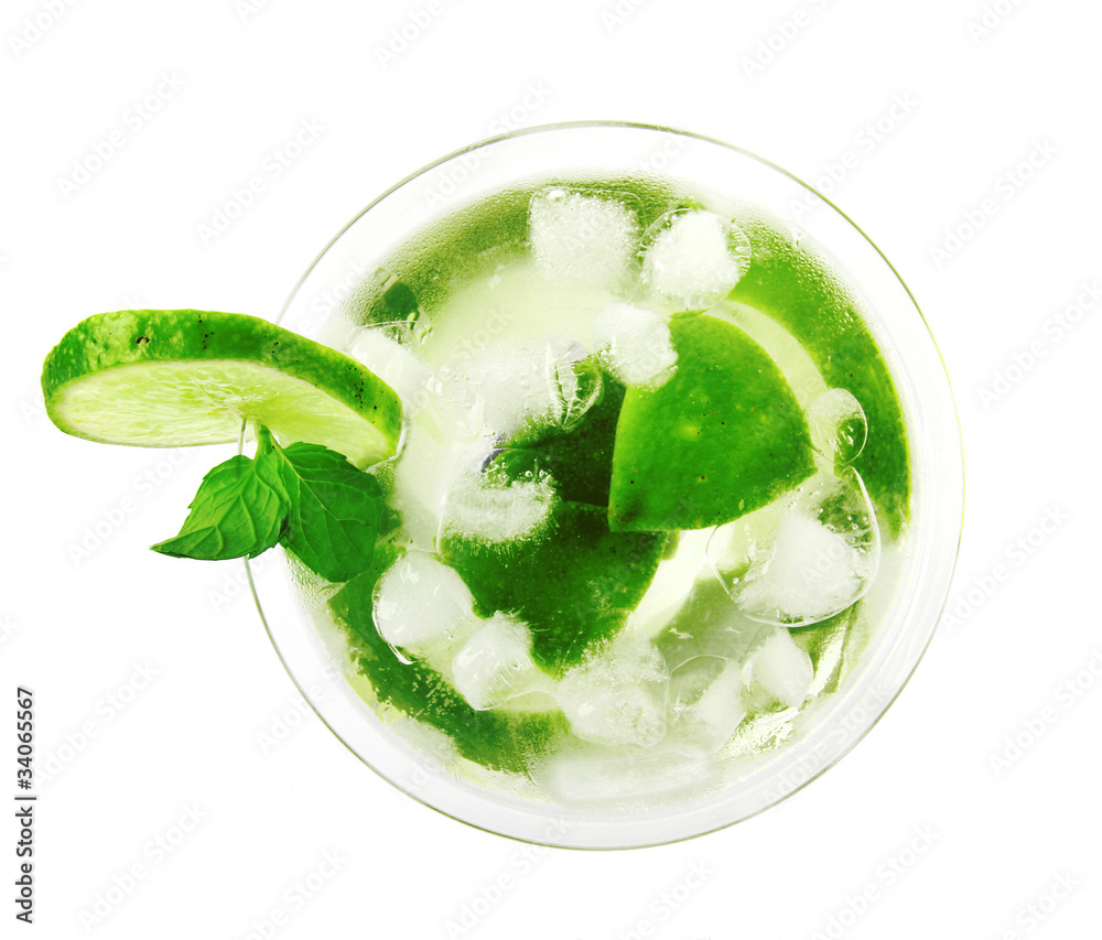 Mojito drink, top view