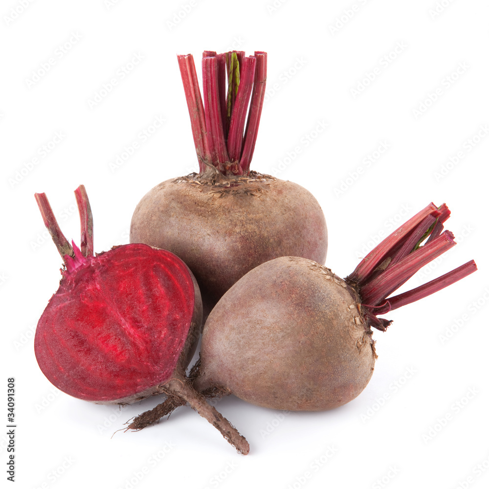 fresh beetroot isolated on white background