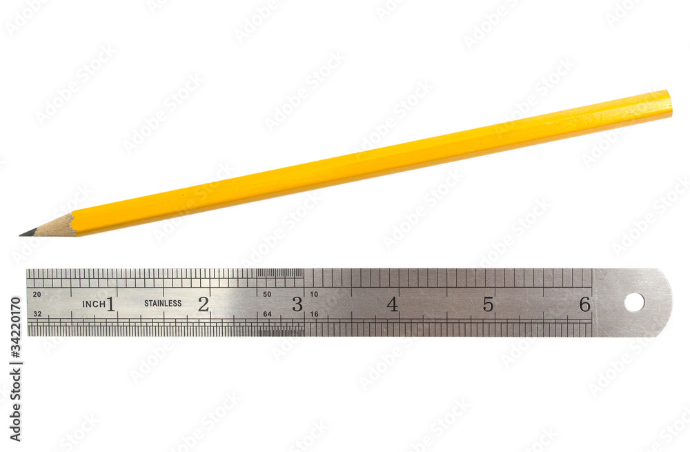 Simple pencil and ruler