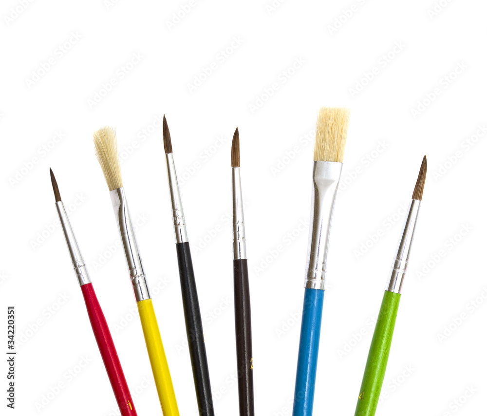 set of brushes for painting