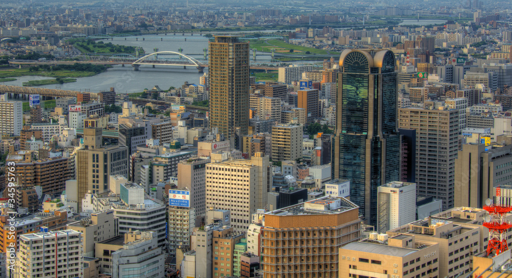 Skyline of Osaka Japan