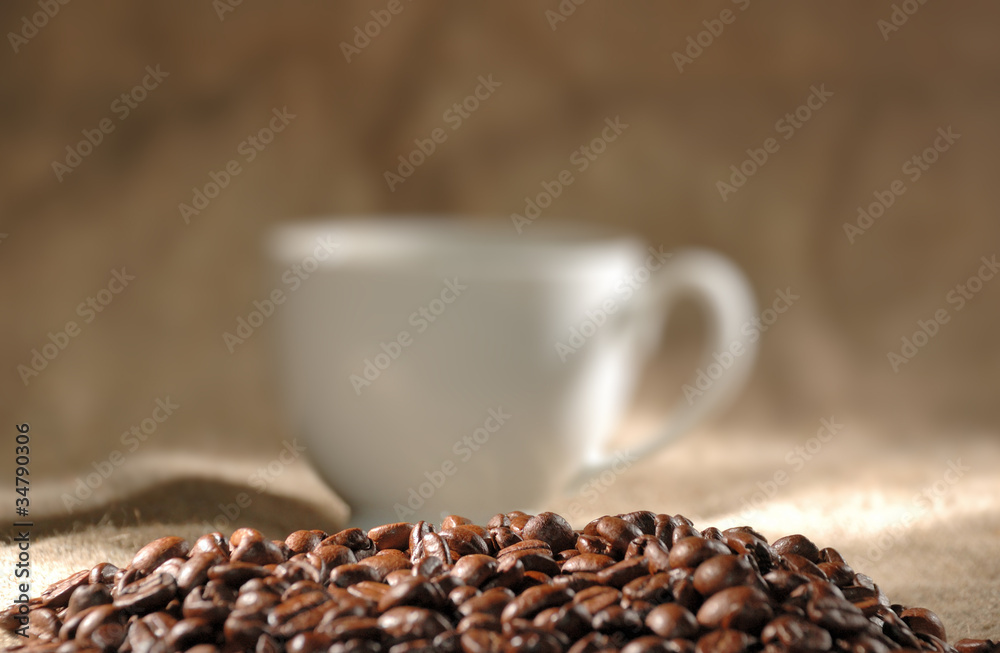 Coffee cup and grain