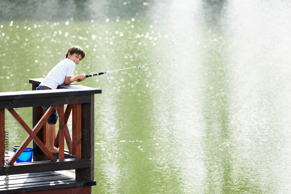 Boy fishing